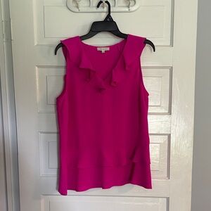 Skies Are Blue Fuchsia Ruffle Blouse